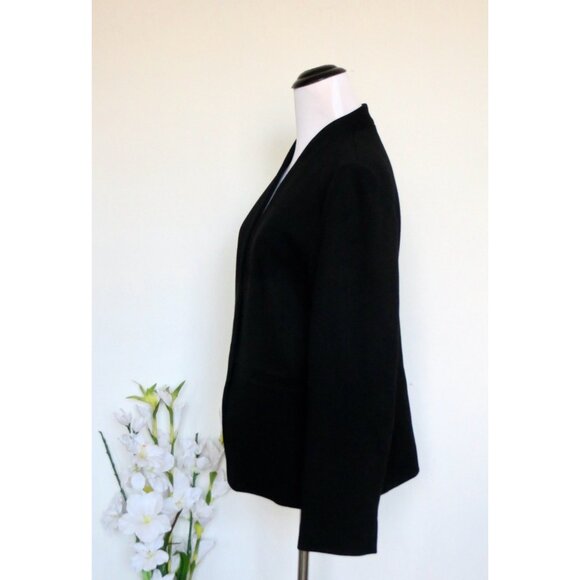 NEW! J.Crew Going-out Blazer Open Front Twill Black SZ 12 - Picture 13 of 16